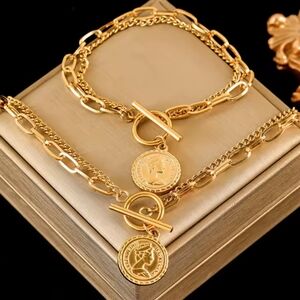 Stainless Steel Necklace and Bracelet Set